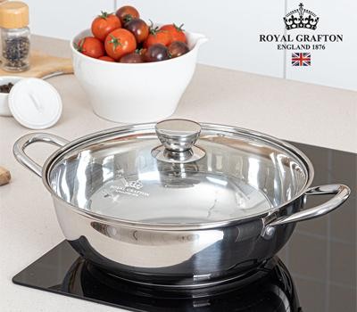로얄그래프톤 리썸 인덕션겸용(IH) 스텐냄비 파티웍26cm